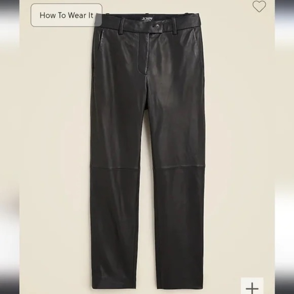 J Crew Collection Black Leather Pants